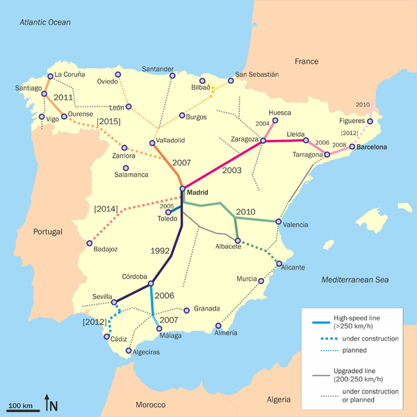 İSPANYA DA HIZLI TREN 2 2 İspanya Yüksek Hızlı Tren Hatları İspanya Yüksek Hızlı Tren Hatları ve Özellikleri Hat Yıl Max. Op. Hızı (km/sa) Uzunluk (km) İşletmede Olan Hatlar (Toplam 2144 km.
