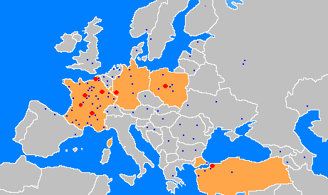 Avrupa da Averys Mavi noktalar Averys