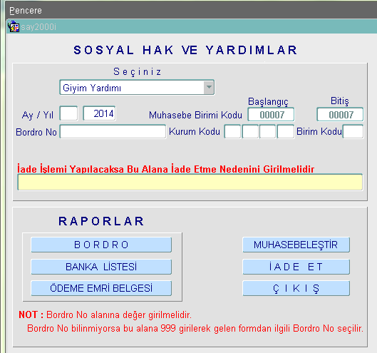 Bu aşamadan sonraki işlemler sırasıyla hesapla, bordro al, ödeme emri belgesi al ve muhasebe birimine gönder şeklinde yapılacaktır.