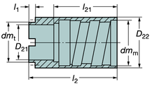 Harici-dahili boru dişlerine dönüşüm adaptörleri (Talep halinde verilecektir) Çap aralığı 65,00-195,90 mm (2.559-7.713 inç) 420.9S/344-xx - jektör T-Max 424.10, STS T-Max 424.