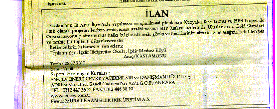 iv. Kamu Davetiye Metni Aşağıdaki davet mektubu 23 Temmuz 2010 tarihli Kastamonu Sözcü yerel gazetesinde yayınlanmıştır.