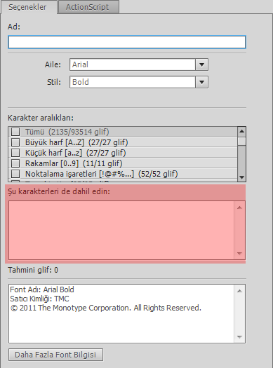 Resim 3.20:Font gömme iģleminde Türkçe karakterlerin eklenmesi Font Gömme ĠletiĢim Penceresinden onaylayarak iģlemi tamamlayın. 3.5. Yazım Denetimi Resim 3.