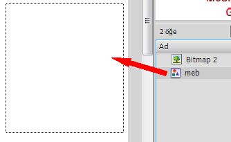 Sembol alanına çizim yapılırken birden fazla katman kullanılabilir. Resim 4.10: Grafik sembolü katmanları Sahne 1 i veya oku tıklayarak ana çalıģma alanına dönün. Resim 4.11: Sembol çiziminin tamamlanması Kütüphaneye giderek sembolü sürükle bırak metodu ile ekrana taģıyın.
