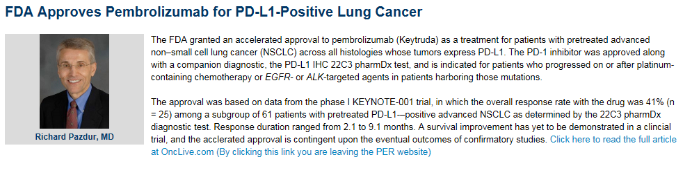 Pembrolizumab FDA Onayı 2 Ekim 2015 http://www.fda.