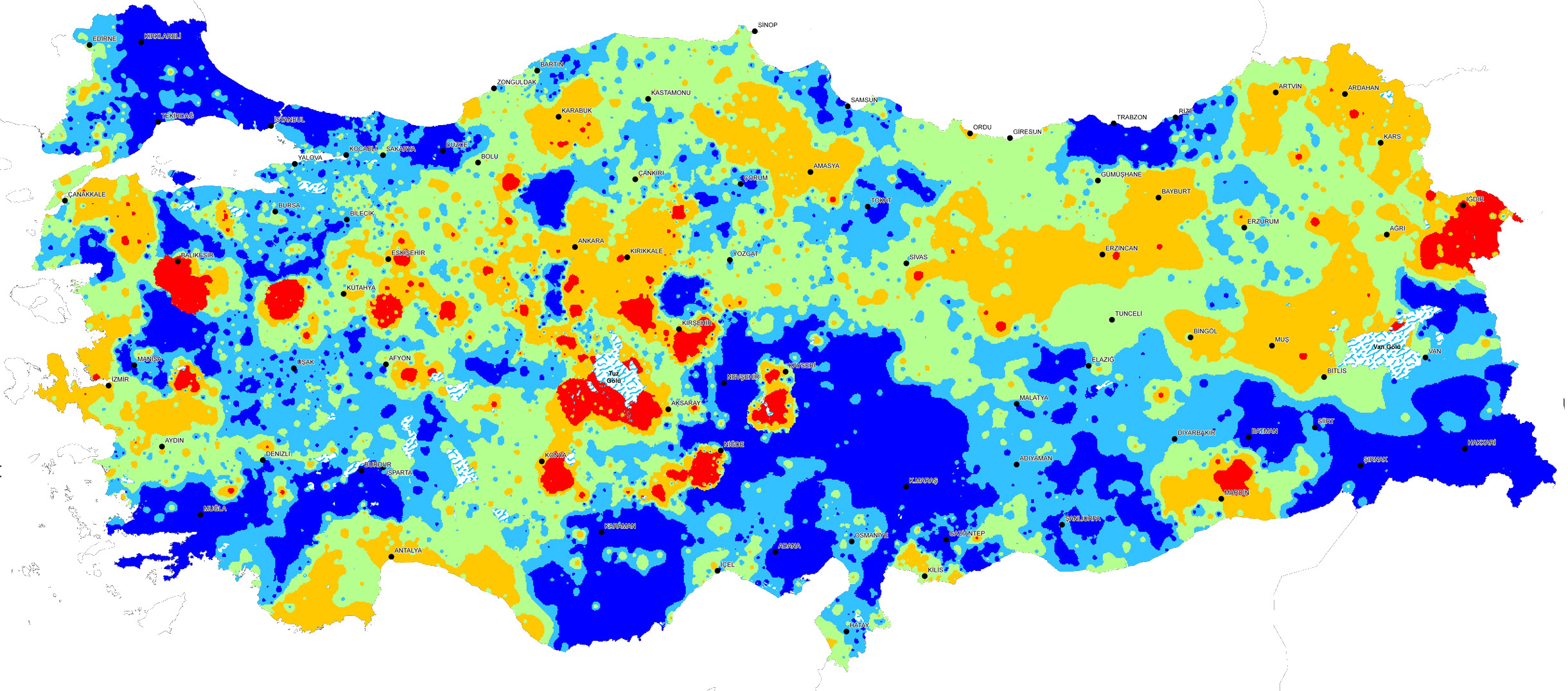 62 KAYNAK: Bu harita Toprak Gübre ve Su Kaynaklan Merkez Araştırma