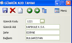 Ülke tanımı ekranından ithalat ve ihracat yapılan ülkeler tanımlanır. Bu ülkeler WinnakPro Kara Operasyon programı sisteminize yüklendiği anda otomatik olarak kaydedilir.