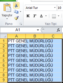 Hücreye sayı veya metin girmek için; 1. İstediğiniz sayı veya metni yazın ve ardından ENTER veya SEKME tuşuna basın. 2.