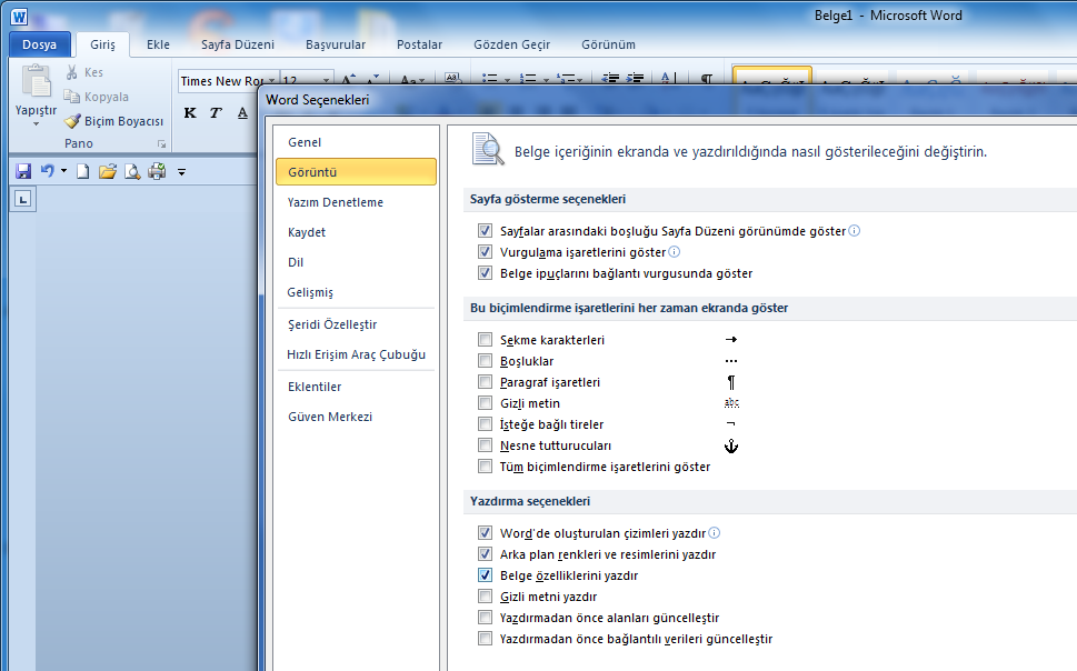 Menü Satırının Özelleştirilmesi: Ofis programlarından (Word, Excel, Power Point) hangisini kullanırsanız kullanın menü ve araç çubuklarınız ekranınızda olması gerekir.