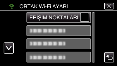 QR Kodu Oluşturarak Wi-Fi Kullanılması (GC-PX100) 3 ORTAK Wi-Fi AYARI üzerine dokunun 0 QR kodunu okumak üzere ekrana geri dönmek için SONRAKİ üzerine dokunun 0 Ayar içerikleri kaydedilir Erişim