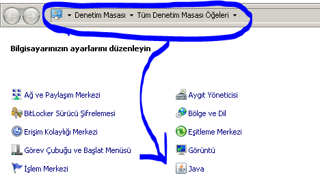 Bilgisayarımıza Java kurulduktan sonra