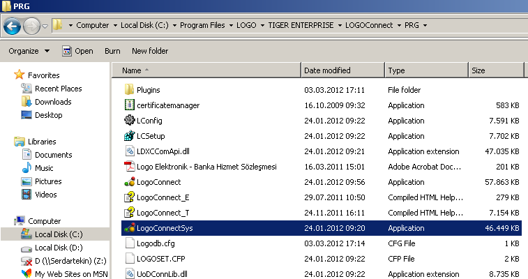 Database Properties ekranındaki License Server Information tabında Ticari sistem veri tabanı ayarlarında yazan Ip Adres ve Port numarası girilmelidir 7.