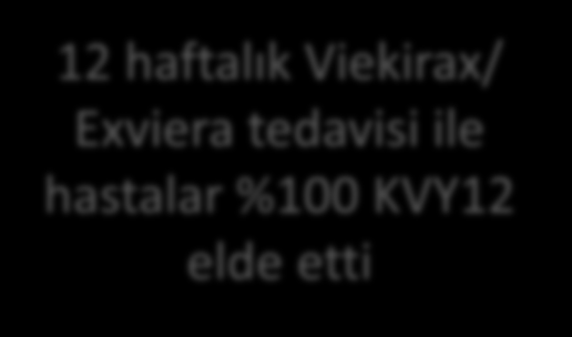 KVY12 (%) TURQUOISE-III: GT1b, Tedavi Naif veya Deneyimli* Sirotik Hastalar Faz 3b, çok merkezli, tek kol, açık etiketli çalışma HCV GT1b, tedavi naif veya deneyimli,sirotik (N=60) Viekirax + Exviera