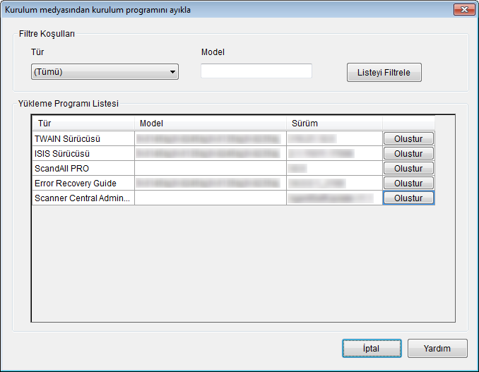 Bölüm 3 Tarayıcı ile Birlikte Verilmiş Olan Setup DVD- ROM'da Bulunan Yükleme Programından Güncelleştirme Modülü Oluşturma 1 [Başlat] menüsü [Tüm Programlar] [ Admin Server] [SCAModuleCreator] ı