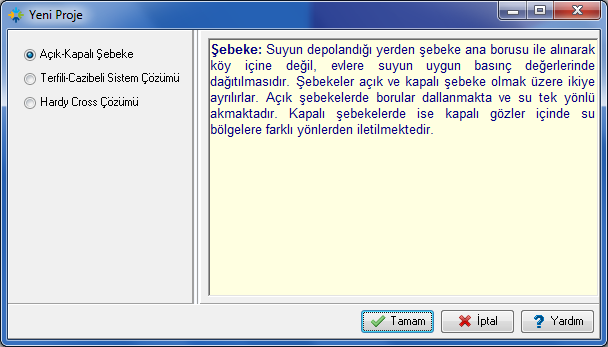 Terfili - Cazibeli Sistem İsale hatlarının çözümü için kullanılan seçenektir.