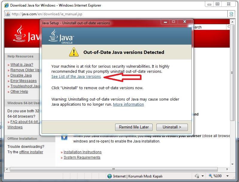 (şekil 15) (Şekil 15) Adım 16: Açılan ekranda sadece Java 8 Update 45 seçeneğini işaretlenir ve Next butonuna tıklanır.