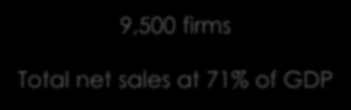 Firmalar: Makul FX Pozisyonları FX Loan w/o export earning; 12% 9,500 firms Total net sales at 71% of GDP FX Loan w/ export