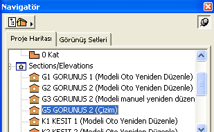 16.KESİT ve CEPHE ARACI NOT: Biraz daha uzun bir yol olsa da kesit ve cephelere ulaşmanın bir başka alternatifi ise Pencere menüsünde yer alan Kesit/Cepheler alt menüsünü kullanmaktır: