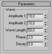 Amplitute2 : Dalga yüksekliği Wave Length : Dalga boyu mesafesidir. Phase ve DecayRipple efekti ile animasyon yapıldığında kullanılan değerlerdir. Phase : Safha anlamına gelir.