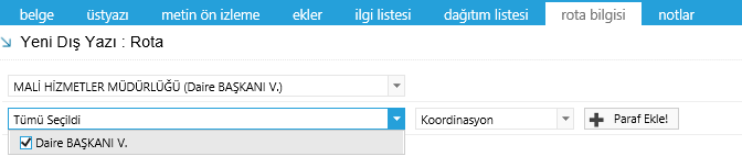 Ok tuşları kullanılarak ilgi dosyalarının sırası değiştirilebilir. Eklenen ilgiler çıkar butonu ile çıkarılabilir. 1.6.