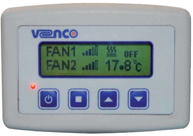 11. ELEKTRONİK KUMANDA PANOSU 11.1. Standart Kumanda (VHR Tip Isı Geri Kazanım için) Şekil 11.1.1. Elektronik Kumanda VENCO VHR tipi standart ısı geri kazanımların taze hava fanı FAN1 (5 kademe),