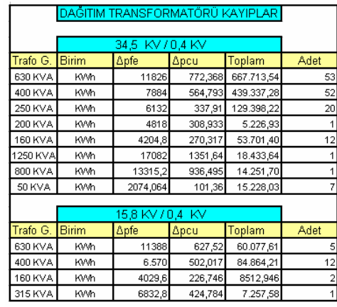 2. TAVŞANLI ENERJİ DAĞITIM SİSTEMİ TEKNİK KAYIPLARI 2.1.