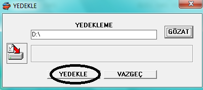 Dizininizi seçerek TAMAM butonuna tıklayabilirsiniz. YEDEKLE butonuna tıklayarak yedekleme işleminizi gerçekleştirebilirsiniz.