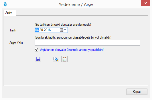 62 7. Yedekleme ve Arşivleme Yedekleme sekmesi sistem yapılandırma ayarları ve dosyalarının yedeklenmesini sağlamaktadır. Yedekleme Sonic5651 Depo(repository) ya da dosya sistemine yapılabilmektedir.