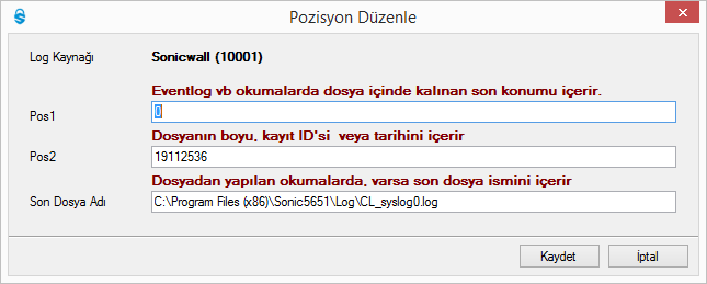 79 Pos1; Pozisyon 1 in kısaltmasıdır. Dosyanın okunduğu ilk byte değerini gösterir. Pos2; Pozisyon 2 in kısaltmasıdır. Dosyanın okunduğu son byte değerini gösterir.