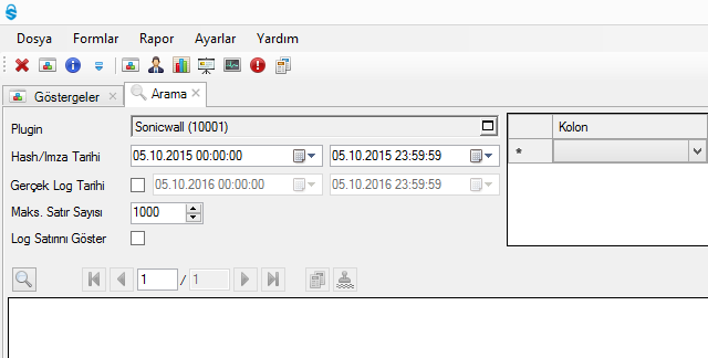 9 3. Aramalar Sonic5651, toplanmış kayıtlar içinde detaylı olarak arama yapma kabiliyetine sahiptir.