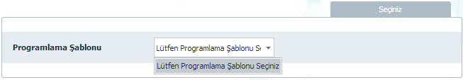 Programlamalar 57 imkan verir. Şablon ile Araç Programlanması ; Araç seçimi tamamlandıktan sonra (Bkz: Araç Secimi). kullanmak istediginiz sablonu seçmeniz gerekmektedir.