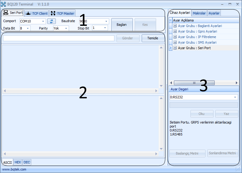 4. Windows Programı ( Terminal) Cihazının ayarlarını herhangi bir terminal programı üzerinden yapmanız yerine bütün ayarları ve komutları içerisinde barındıran Terminal programı mevcuttur.