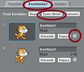 5. BÖLÜM: SCRATCH UYGULAMALARI AKVARYUM UYGULAMASI İlk önce sahne arka planını değiştirelim. Bunun için ekranın sağ alt kısmındaki sahne resmini tıklarız.