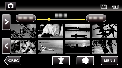 Yeniden oynatma 6 Yeniden oynatmayı başlatmak için dosya üzerine dokunun Hareketsiz Görüntülerin Yeniden Oynatılması Bir dizin ekranından kaydedilen fotoğrafları seçip yeniden oynatabilirsiniz