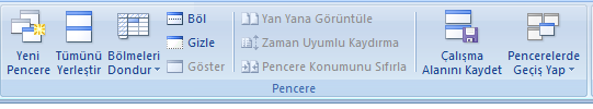 e-)pencereler Çalışma Pencereler çalışmak için Görünüm sekmesinden Pencere bölümünden faydalanabiliriz.