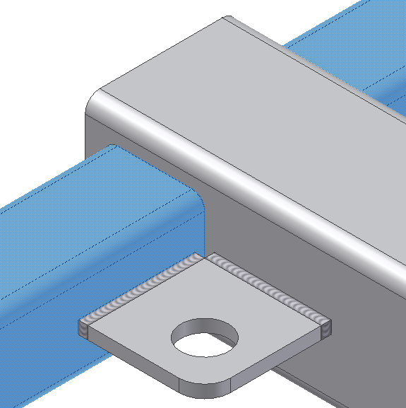 Autodesk Inventor 2008 Tanıtma ve Kullanma Kılavuzu SAYISAL GRAFİK 20. OK ile kaynağı uygulayın. 21. Inventor panelinden Fillet Weld komutunu çalıştırın. 22.