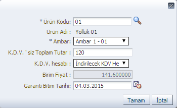 "İşlem Tipi"(İç İmkanlarla Üretim, Satın Alma, Taşınır Devir Girişi, Devir Alma) "Fiş No", "Dayanağı Belge No", "Dayanağı Belge Tarihi", "Muayene Kabul