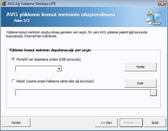 8.2.2. AVG Yüklemesi Komut Metninin Oluşturulması Bu iletisim kutusunda yükleme komut dosyasini nereye kaydedilecegini seçebilirsiniz.