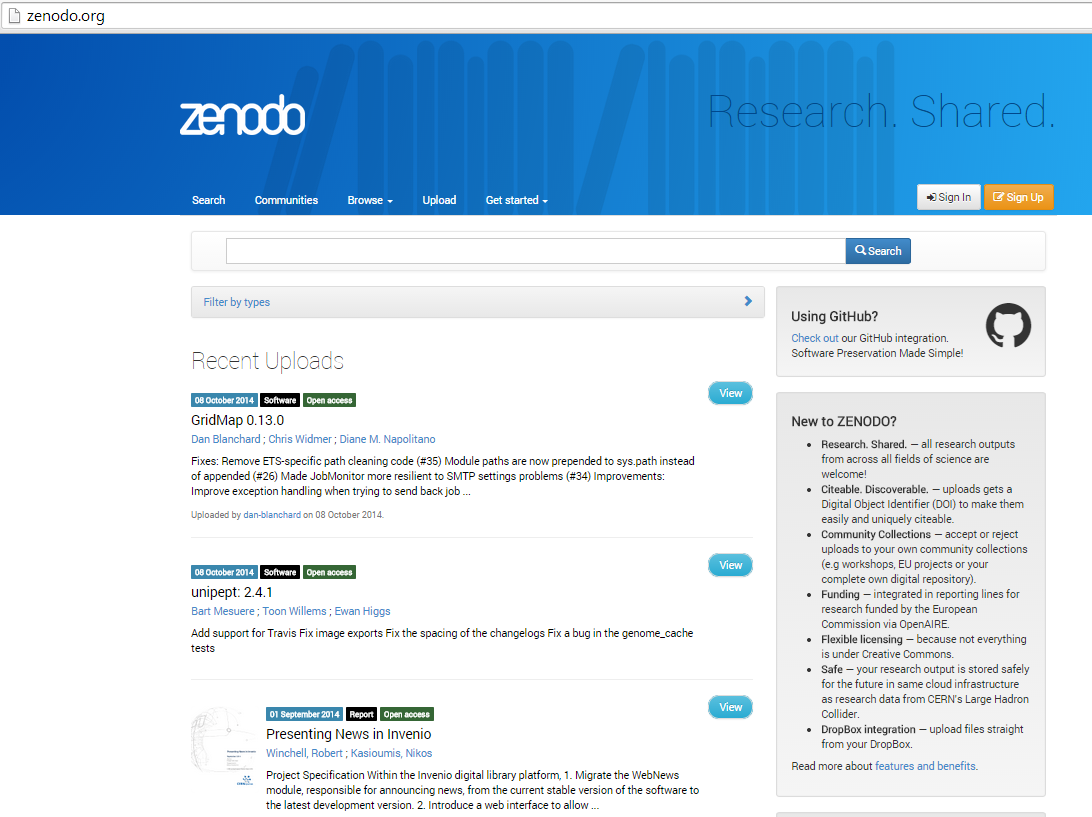 Zenodo: Pan-Avrupa Bilgi Altyapısı www.zenodo.org 14 Zenodo araştırma çıktıları için tüm gereksinimleri sağlayan bir depolama alanı sunar.