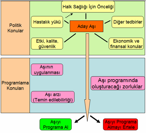 c. Aşının ülke geneline adım adım uygulanması d. Aşı ve güvenli enjeksiyon materyallerinin temini e. Bağışıklama stratejisi (aşılama programı, catch-up bağışıklama ) f.