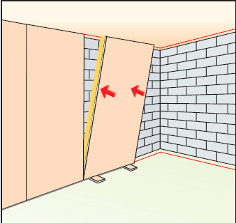 GİYDİRME DUVAR Resim 1.11: Öbekleme yapılması 3.4.7. Yapıştırma İşgücünün yetersiz olduğu durumlarda, levhaları ağırlaştırmamak için yapıştırıcı harcı duvar yüzeyine de uygulanabilir. Resim 1.12: Yapıştırma 3.