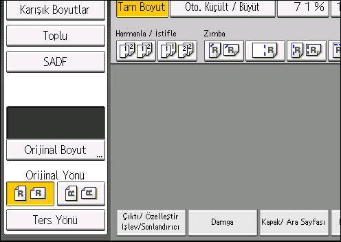 Dubleks Kopyalama 7. Orijinalin yönünü seçin ve daha sonra [OK] öğesini seçin. 8. [Başla] tuşuna basın.
