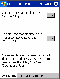 69 mobil cihaza indirilmelidir. MOGRAPH çalıştırıldığı zaman, login ve quiz bölümlerinde, WLAN ya da GRPS bağlantısı kullanılarak, internete bağlanılmasını gerektirmektedir.