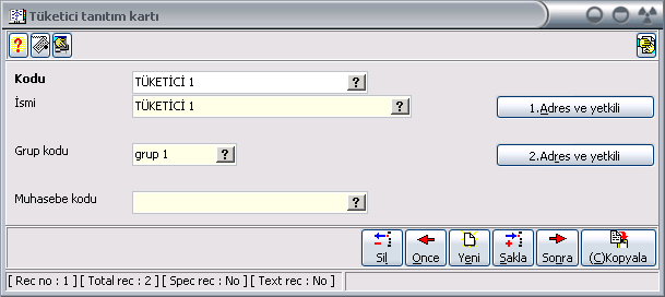 Tüketici Programınızın bu bölümü tüketici firmalarınızın tanıtımına ve bu firmaların hareket detaylarının izlenebileceği föy programlarına ayrılmıştır.