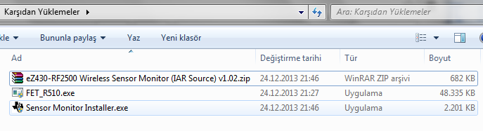 İkinci adım olarak şekil 20 deki gibi Demo Software yüklenmiştir: Şekil 18. Kablosuz kitin yazılımı Kitin rf protokolü üzerinden haberleşebilmesi için Texas Instruments in örnek kodu kullanılmıştır.