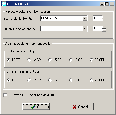 Evrak form ismi girilip enter tuşuna basıldıktan sonra form dizaynını yapacağınız ekrana geçilecektir. Bu ekranın bir örneği aşağıda görülmektedir. ALT+F ekranını iki bölümde inceleyebiliriz.