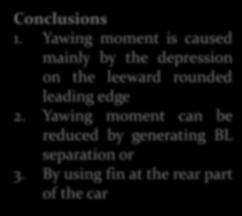 Increase of driving stability influencing yawing moment Conclusions 1.