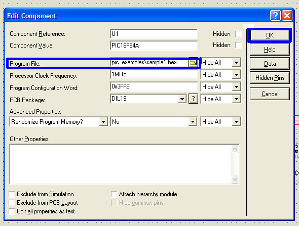 .HEX uzantılı kodunuzu seçtikten sonra Edit Component menüsündeki Program