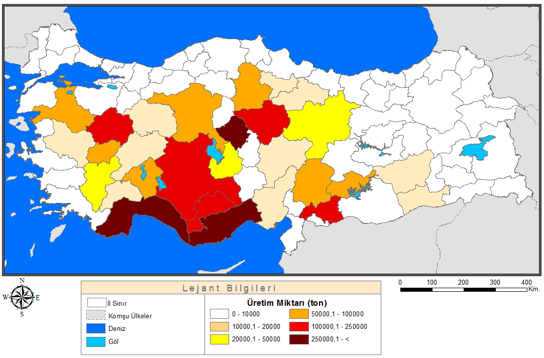 yılları ortalamasına göre, nohut ekim alanının en yoğun olduğu il yaklaşık 350 bin dekar ile Uşak tır (%8,1).