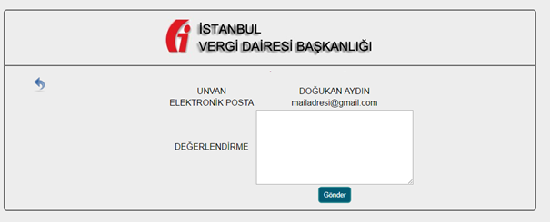 Cevap Yazısı Hazırlama Ekranı Vergi dairesinden gelen bilgi ve belgelerin değerlendirilmesi sonrasında, iade işleminin gecikme nedeninin