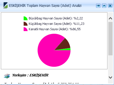 Yapılan analiz sonucunda bir yerleşim merkezinin bilgisi alınmak istendiğinde Bilgi Al aracı aktifleştirildikten sonra harita da bilgisi alınmak istenilen yere fare ile tıklanır.